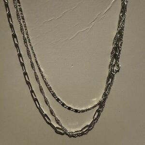 Silver triple necklace, costume, jewelry